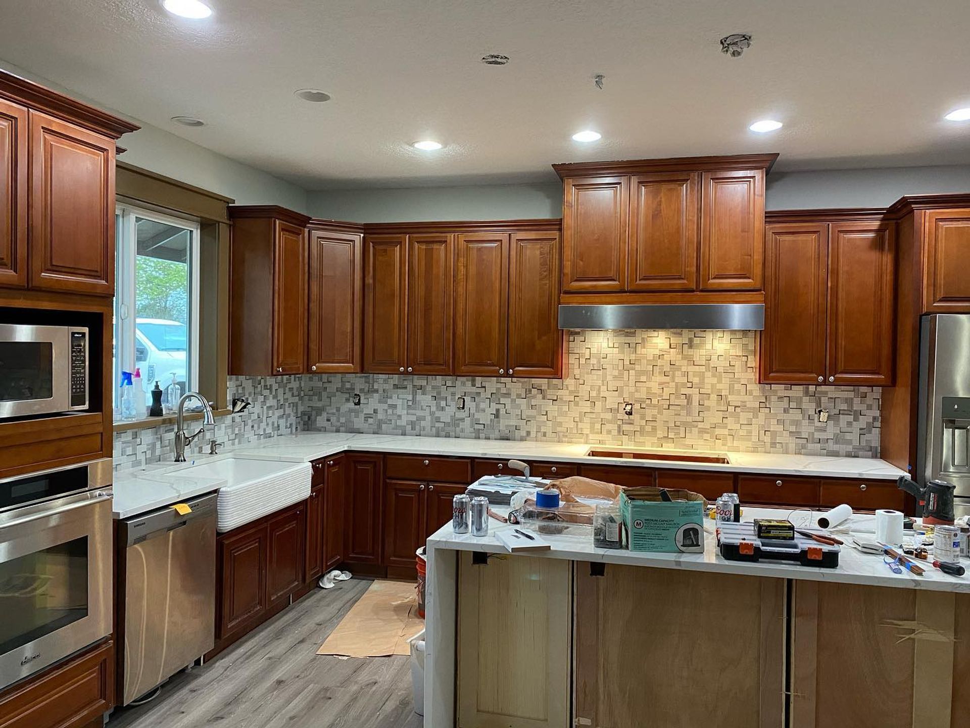 kitchen cabinets and flooring